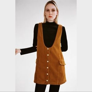 NWT Zara Corduroy Pinafore Dress